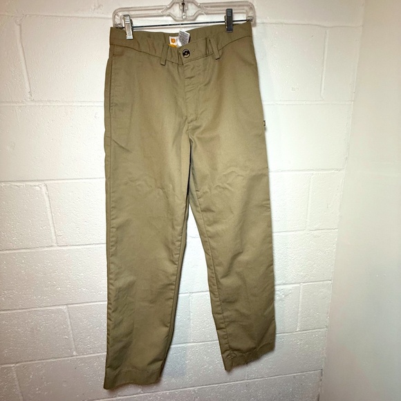 Dennis Uniform Boy's Khaki Flat Front Pants - Picture 1 of 10